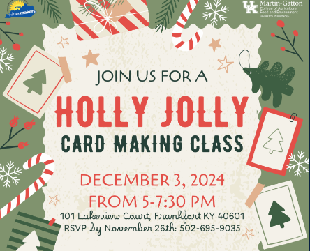 Holly Jolly card making class flyer